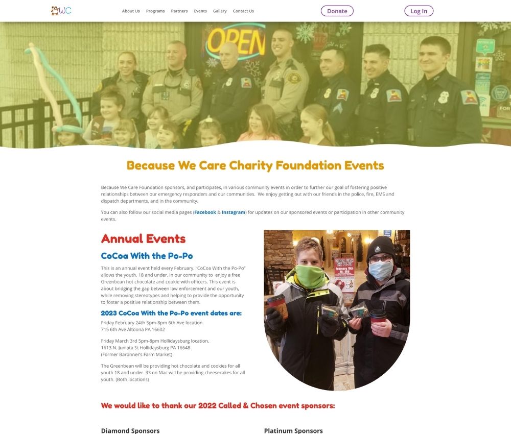 Becuase We Care Event Page